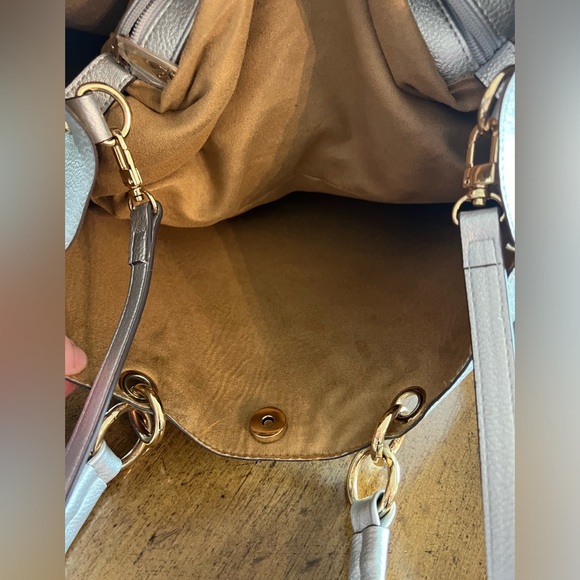 Kate Landry silver peopled leather pineapple charm pocket bag - Picture 9 of 11